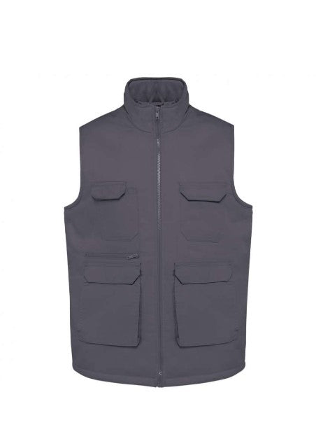 WK607 Unisex Padded Multi-Pocket Polycotton Vest
