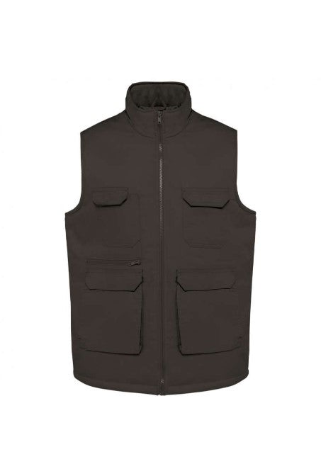 WK607 Unisex Padded Multi-Pocket Polycotton Vest