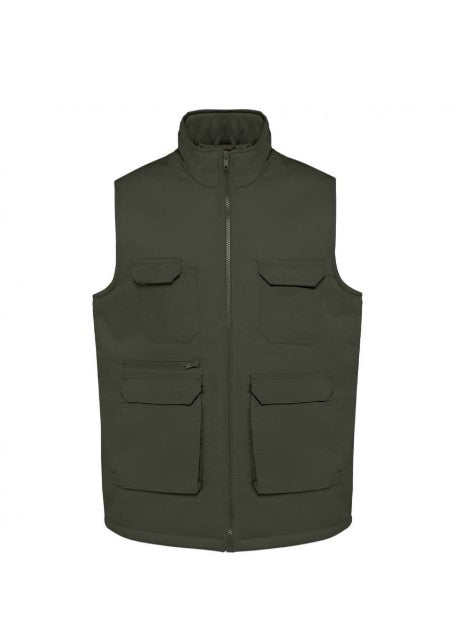 WK607 Unisex Padded Multi-Pocket Polycotton Vest