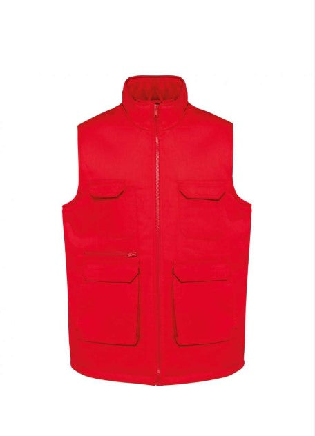 WK607 Unisex Padded Multi-Pocket Polycotton Vest