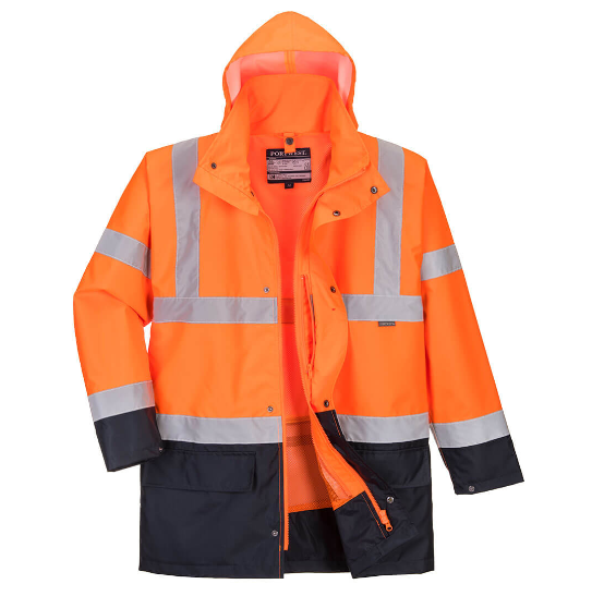 S766 Hi-Vis 5-in-1 Contrast Essential Jacket - Yellow/Navy