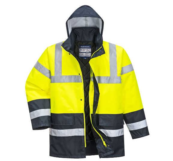 S466 Hi-Vis Contrast Winter Traffic Jacket - Yellow