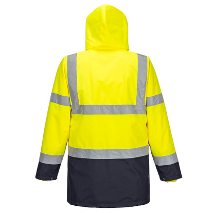 S766 Hi-Vis 5-in-1 Contrast Essential Jacket - Yellow/Navy